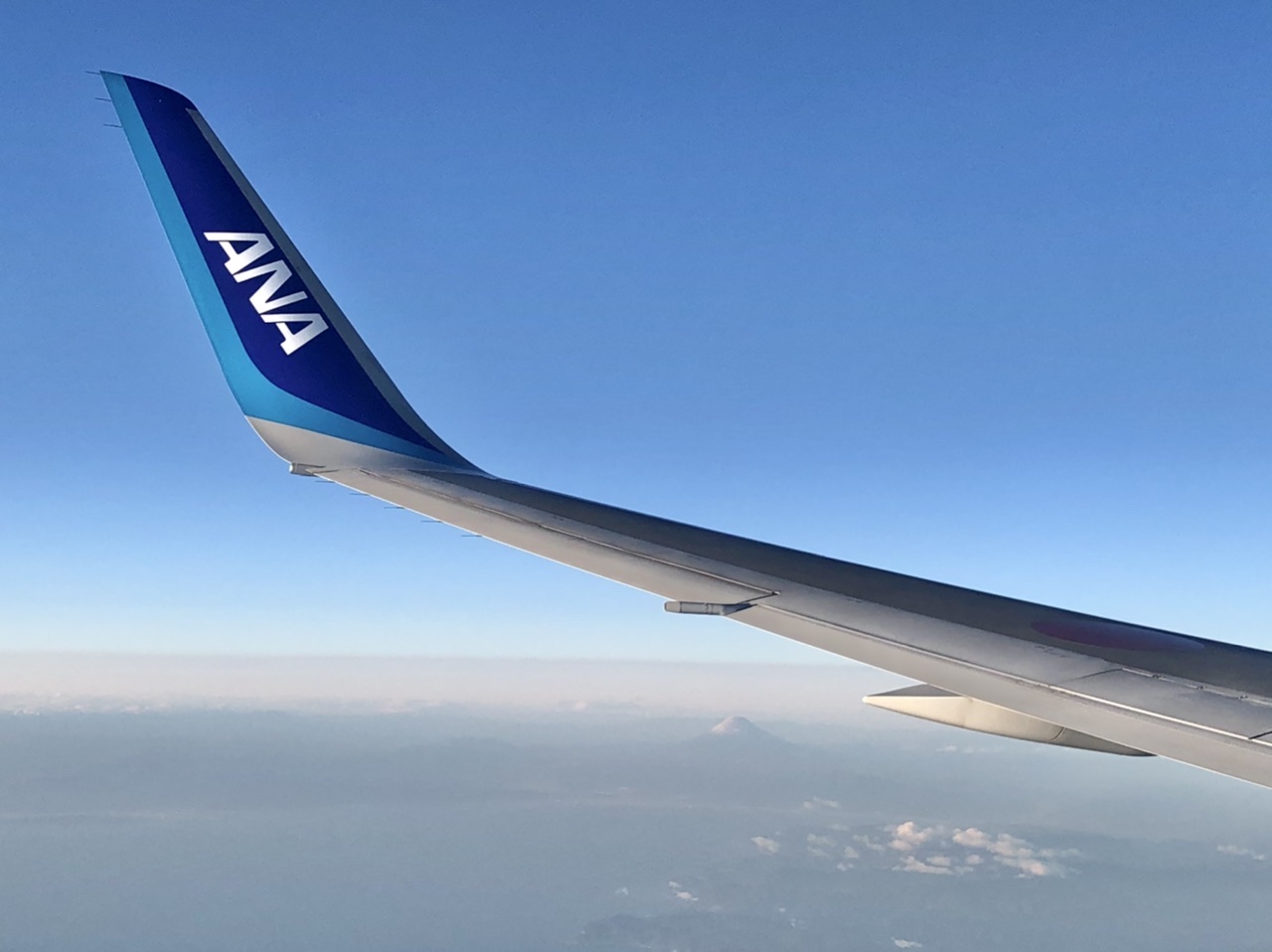 飛行機からの富士山